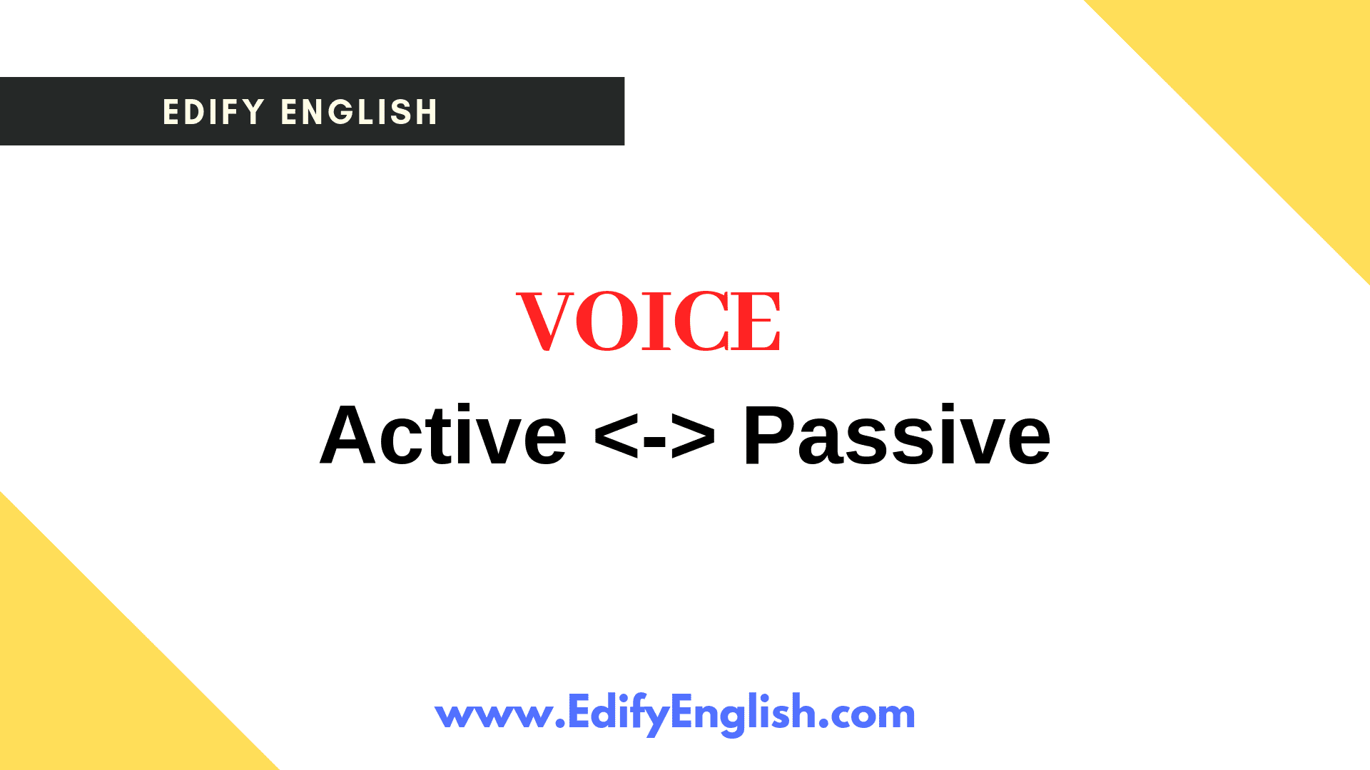 Active Voice And Passive Voice With Examples | English Grammar & Vocabulary